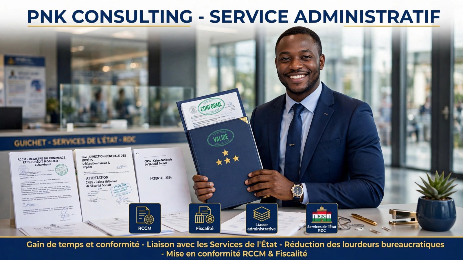 Professionnel africain en suivi administratif